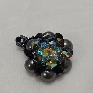 Black and Silver Crystal Ring